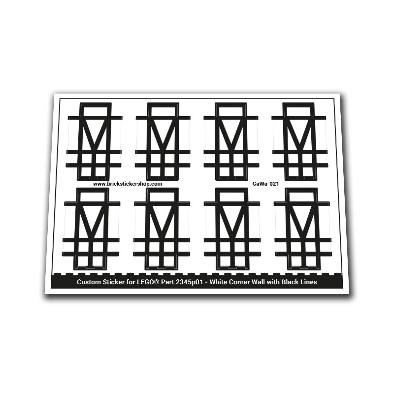 Custom Sticker - White Corner Wall with Black Lines