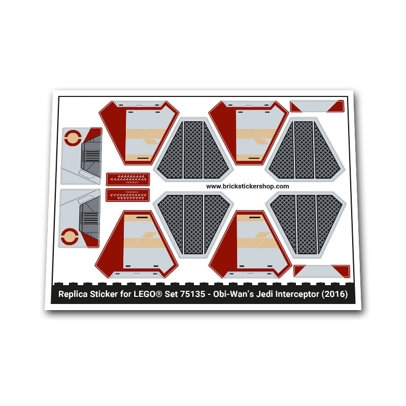 Replica Sticker voor Set 75135 - Obi-Wan&#039;s Jedi Interceptor