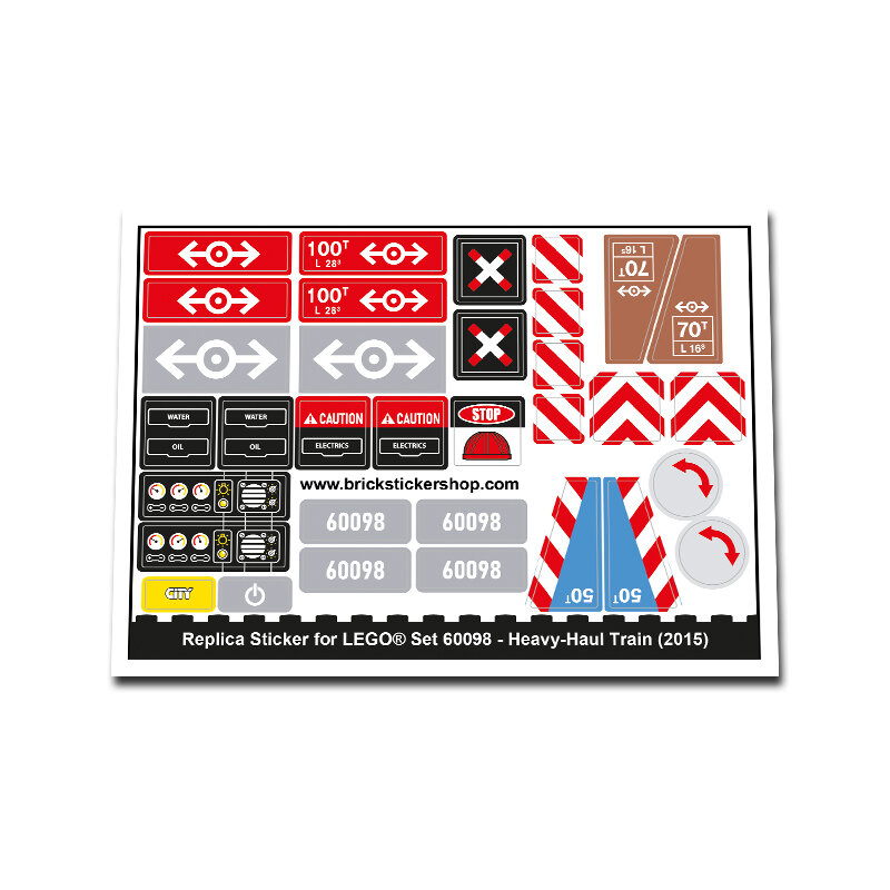 Replacement Sticker for Set 60098 Heavy Haul Train White Version
