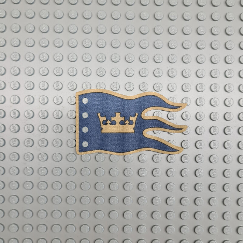 Custom Cloth - Flag 8 x 5 Wave with Royal Knight Crown on Dark Blue and Gold