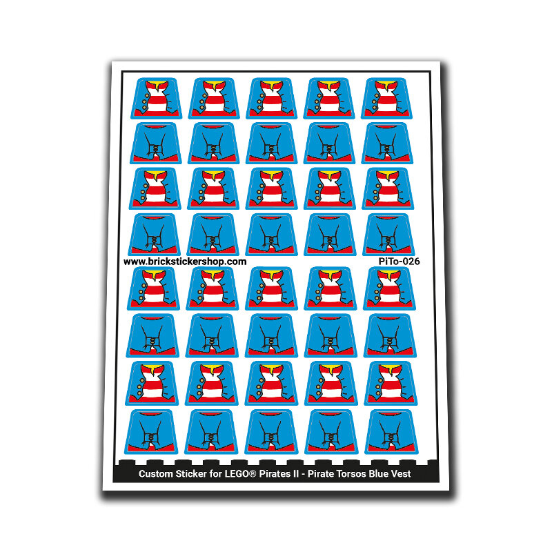 Custom Sticker - Pirates II - Pirate Torsos Blue Vest