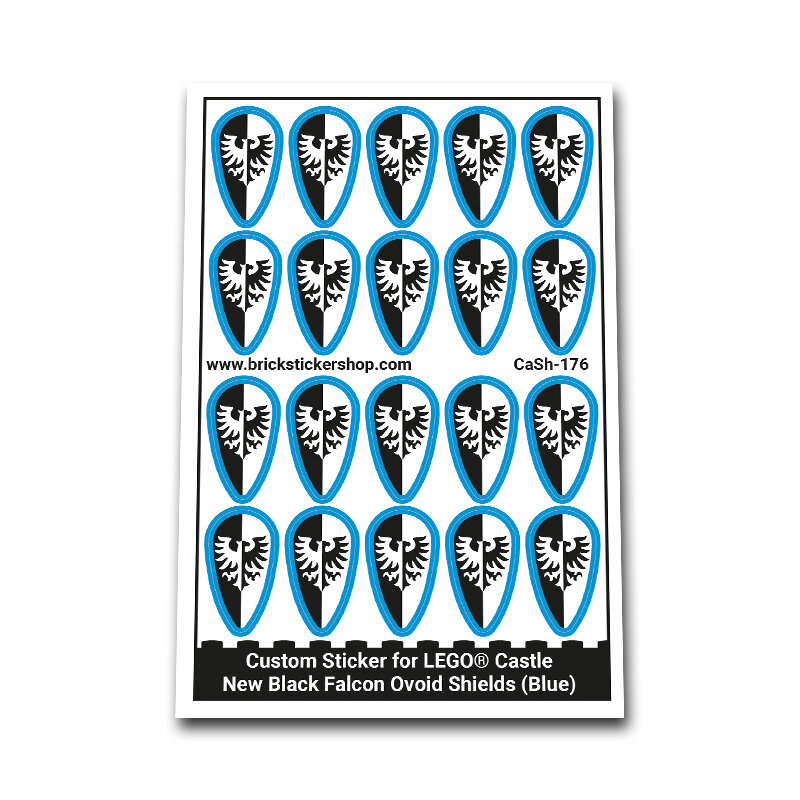 Custom Sticker - New Black Falcon Ovoid Shields (Blue)