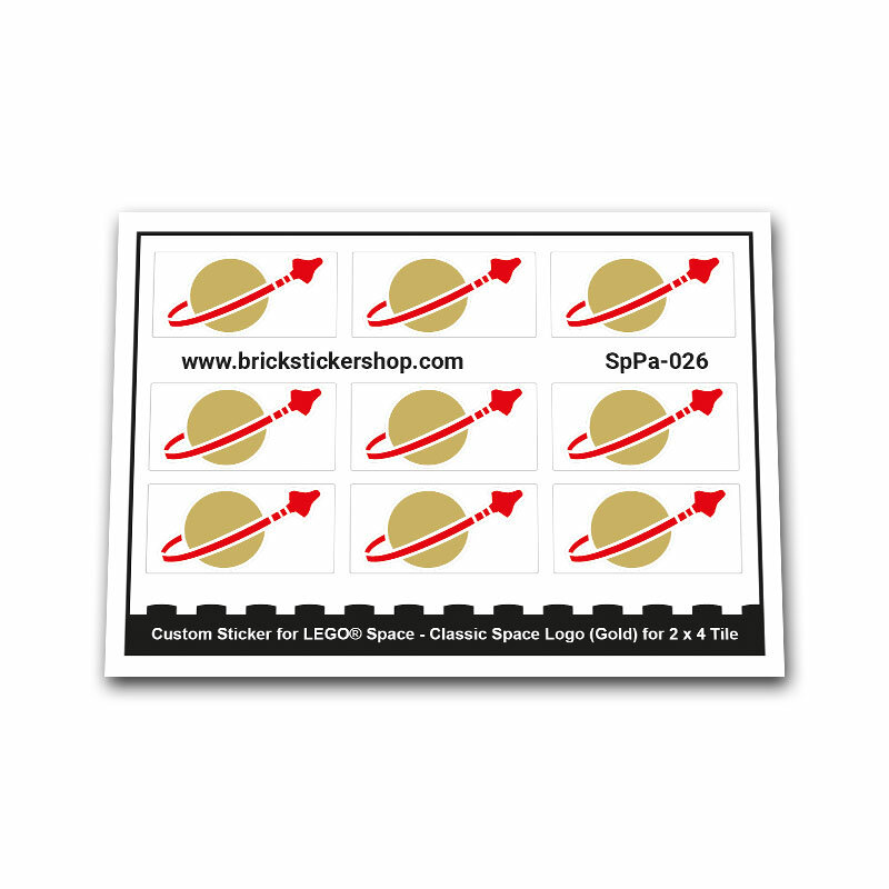 Custom Sticker - Klassieke Space Logo (Goud) voor 2 x 4 Tile