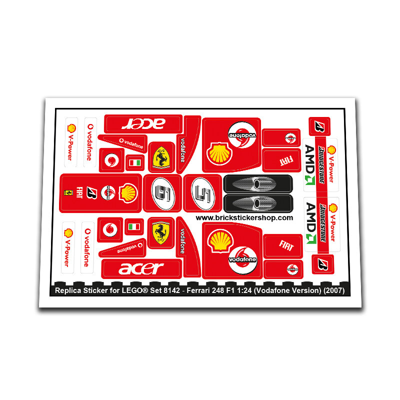 Replacement Sticker for Set 8142 - Ferrari 248 F1 1:24 (Vodafone Version)