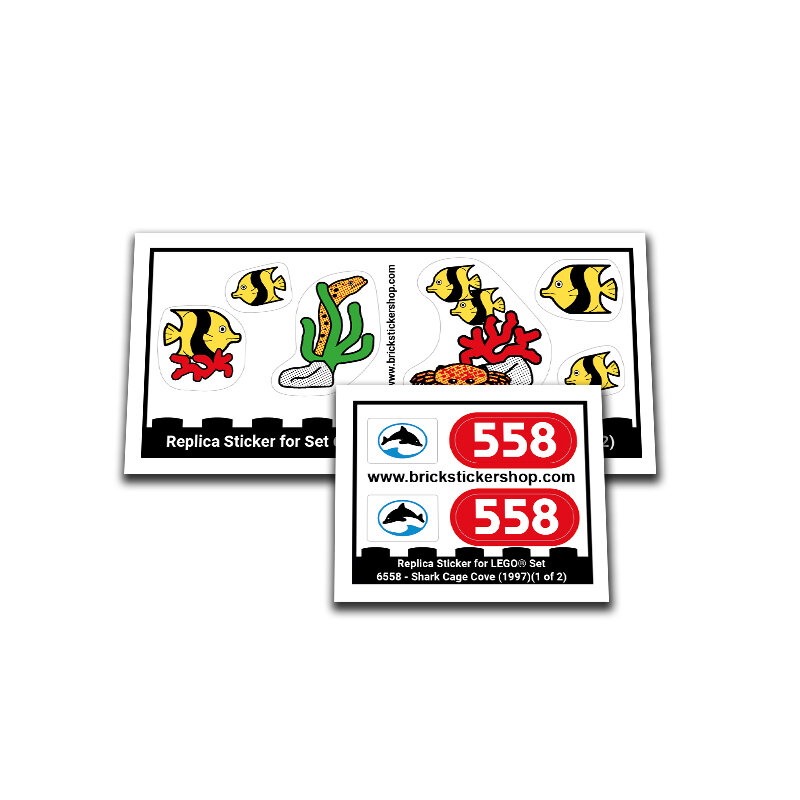 Replica Sticker voor Set 6558 - Shark Cage Cove