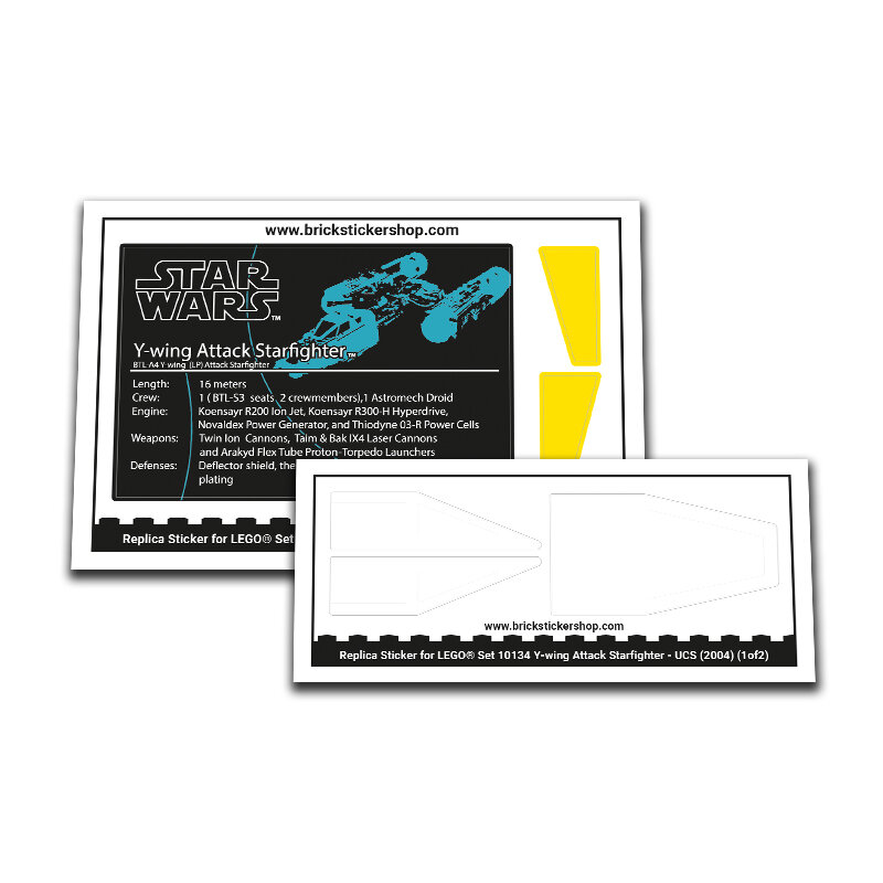 Replica Sticker voor Set 10134 - Y-wing Attack Starfighter - UCS