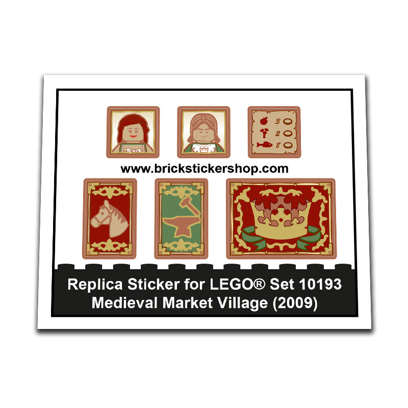 Replica Sticker voor Set 10193 - Medieval Market Village