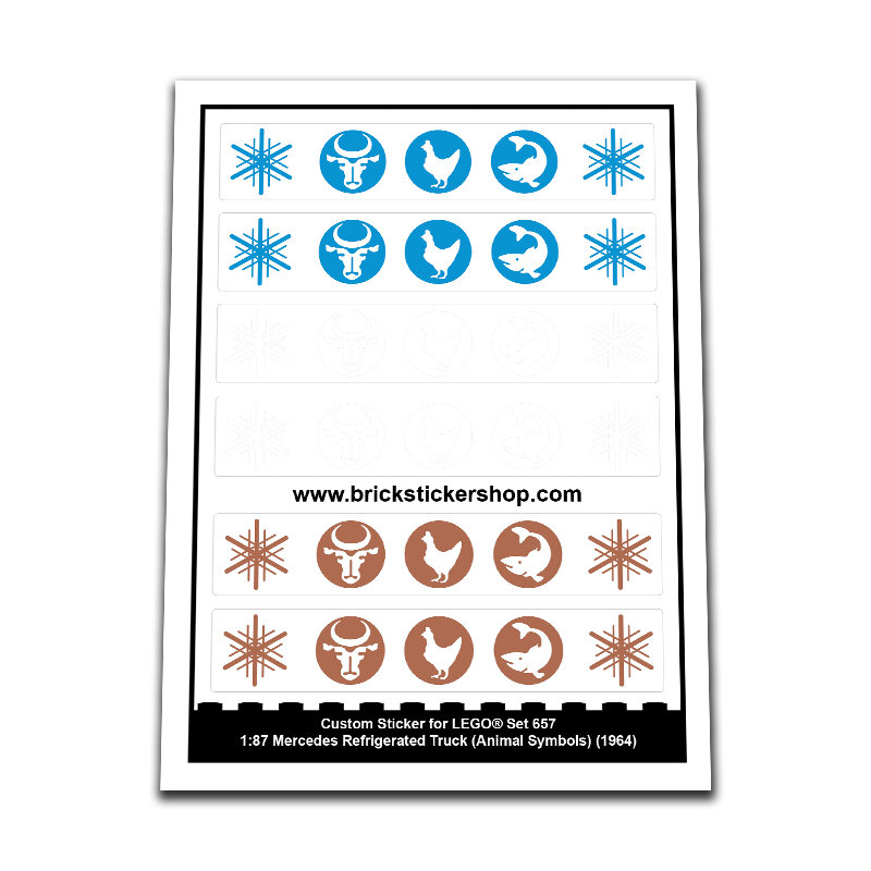 Replacement Sticker for Set 657 - 1:87 Mercedes Refrigerated Truck (Animal Symbols)