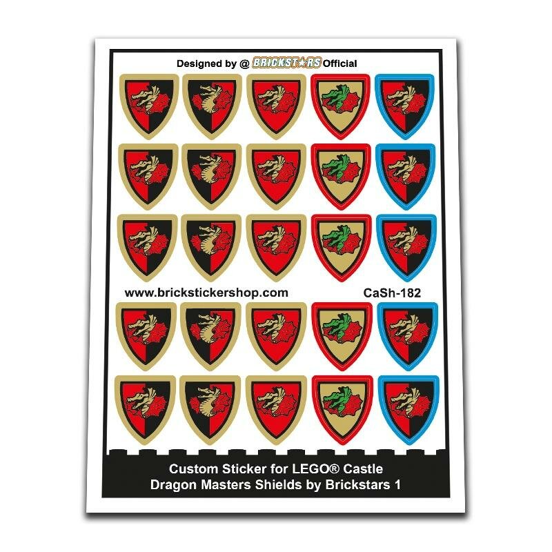 Custom Sticker - Dragon Masters Triangular Shields by Brickstars