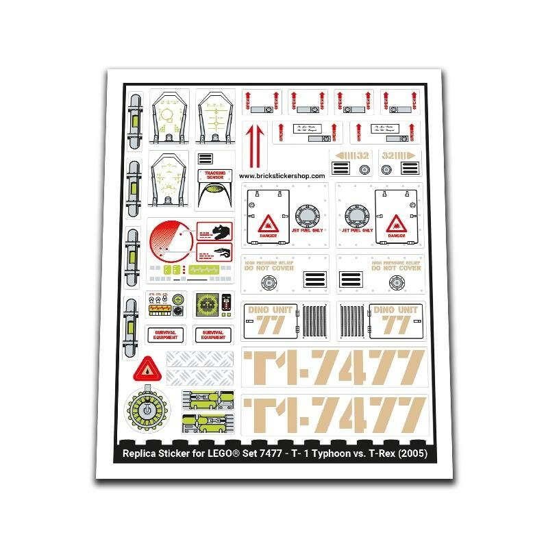 Replacement Sticker for Set 7477 - 1 Typhoon vs. T-Rex