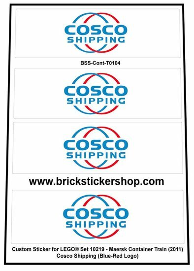 Custom Sticker - Container Cosco Schipping (blauw-rood)
