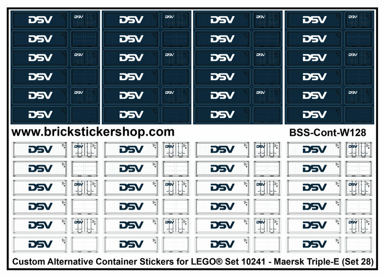 Custom Sticker - Container Sheet 28 for Maersk Line Triple-E