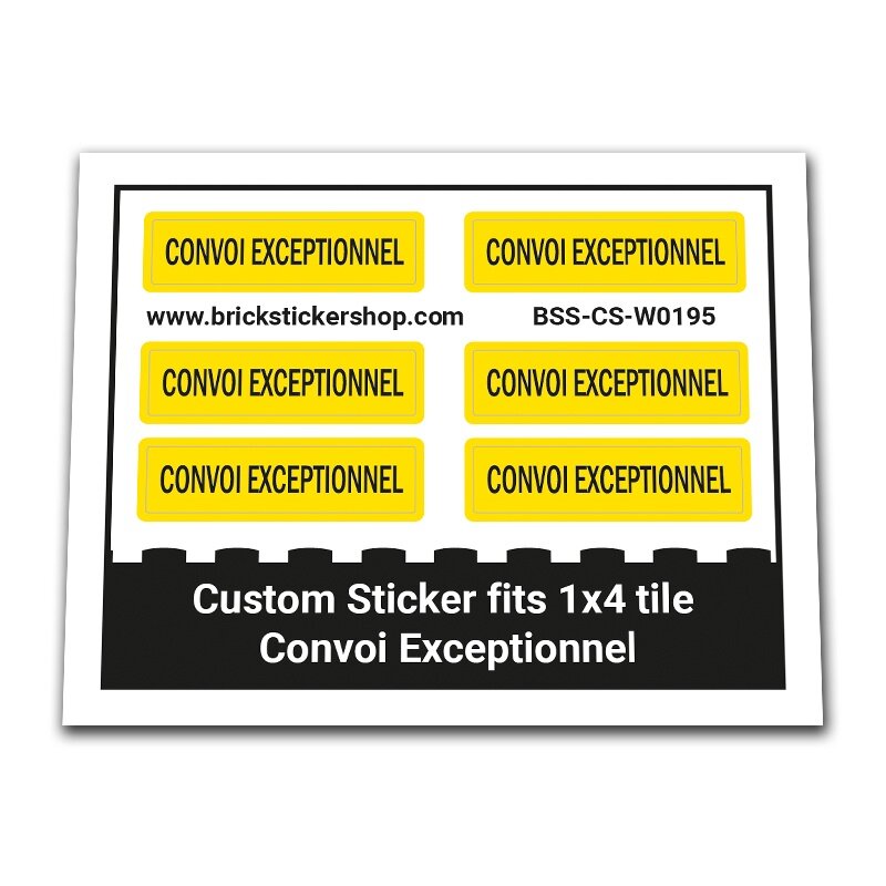 Custom Sticker - 1x4 Tile with Convoi Exceptionnel Pattern