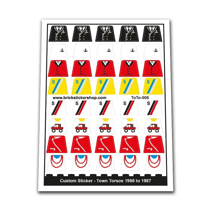 Custom Sticker - Town Torsos 1986 and 1987