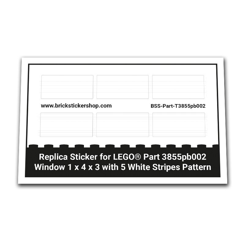 Custom Sticker - Window 1 x 4 x 3 with 5 White Stripes Pattern