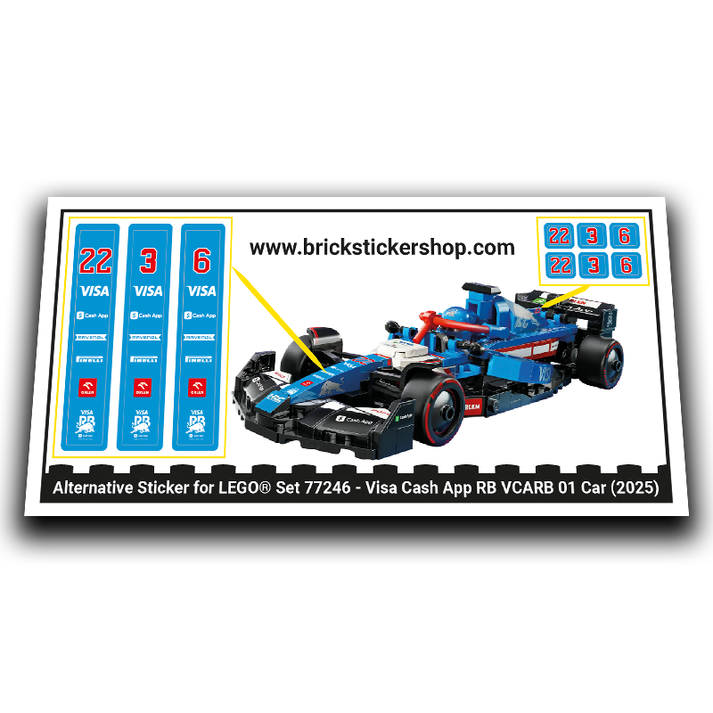 Alternatieve Sticker voor Set 77246 - Visa Cash App RB VCARB 01 Car