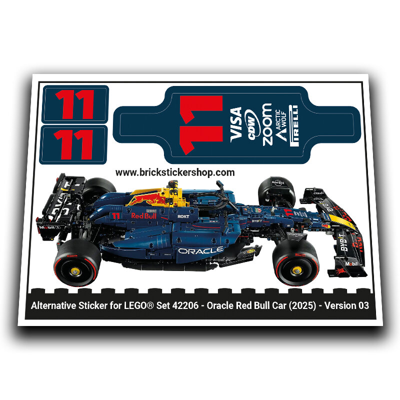 Alternatieve Sticker voor Set 42206 - Oracle Red Bull Racing RB20 Car (Versie 03)