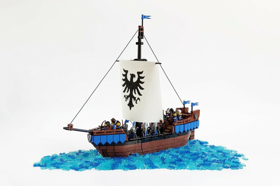 Custom Cloth - Sail for The Black Serpent - Medieval Cog Ship by EDGE OF BRICKS