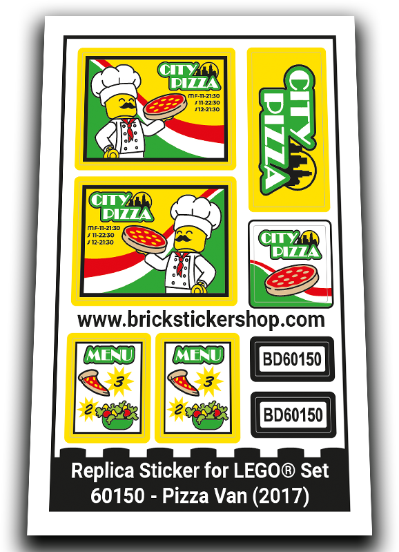 Replacement Sticker for Set 60150 - Pizza Van