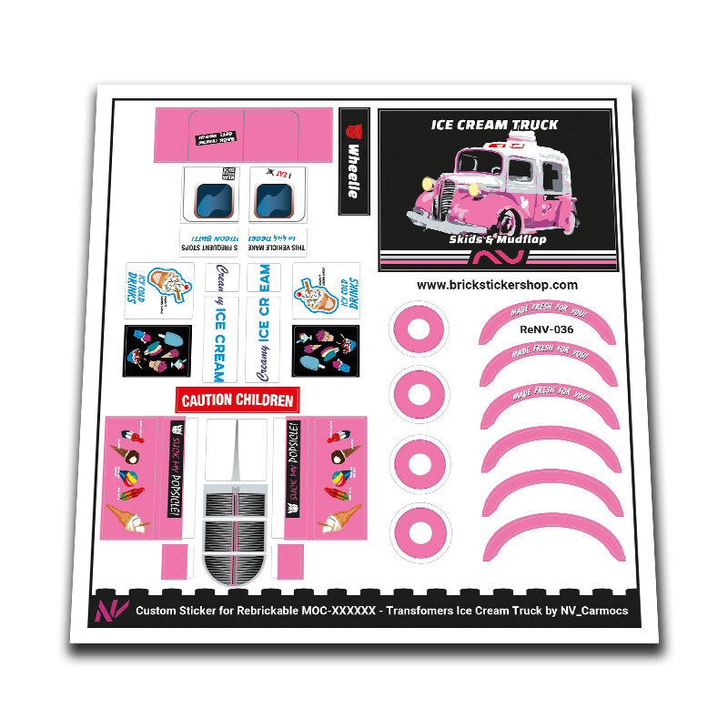 Custom Sticker - Skids &amp; Mudflap (Ice Cream truck mode) by NV Carmocs