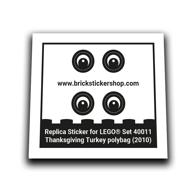 Replacement Sticker for Set 40011 - Thanksgiving Turkey polybag
