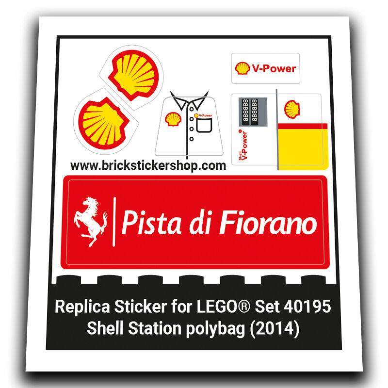 Replacement Sticker for Set 40195 - Shell Station polybag