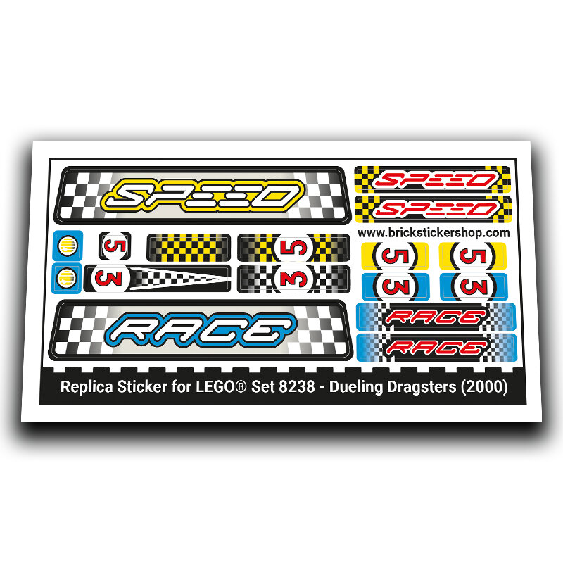 Replacement Sticker for Set 8238 - Dueling Dragsters