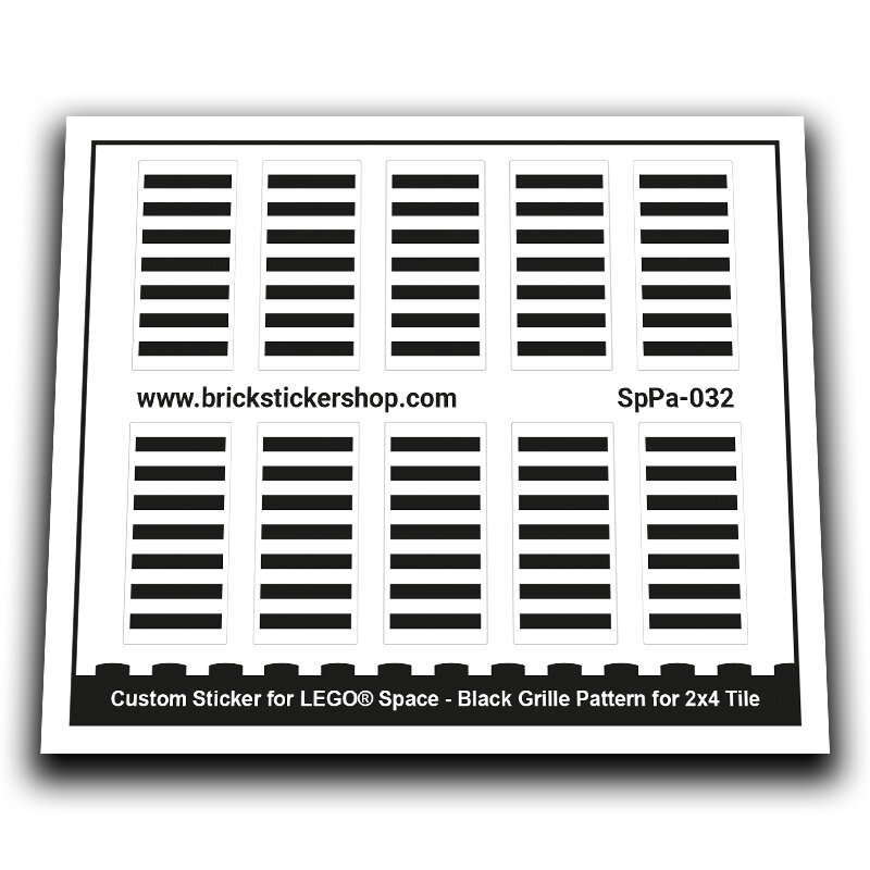 Custom Sticker - Black Grille for 2x4 Tile