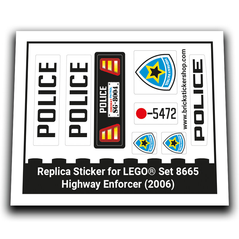 Replacement Sticker for Set 8665 - Highway Enforcer
