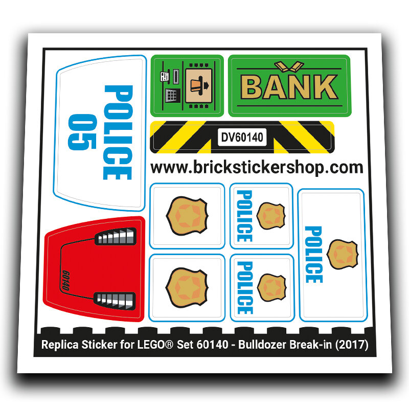 Replacement Sticker for Set 60140 - Bulldozer Break-in