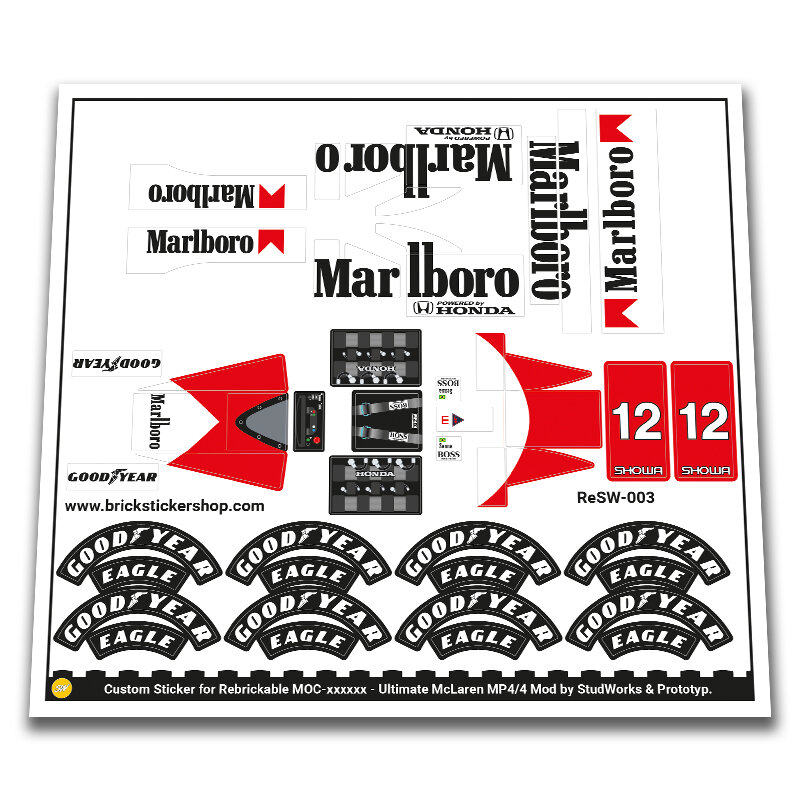 Custom Sticker - Ultimate McLaren MP4/4 Mod by StudWorks &amp; Prototyp. (Marlboro Version)