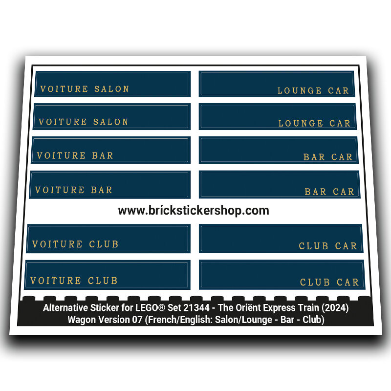 Alternative Sticker for Set 21344 - The Orient Express Train (Version 7)