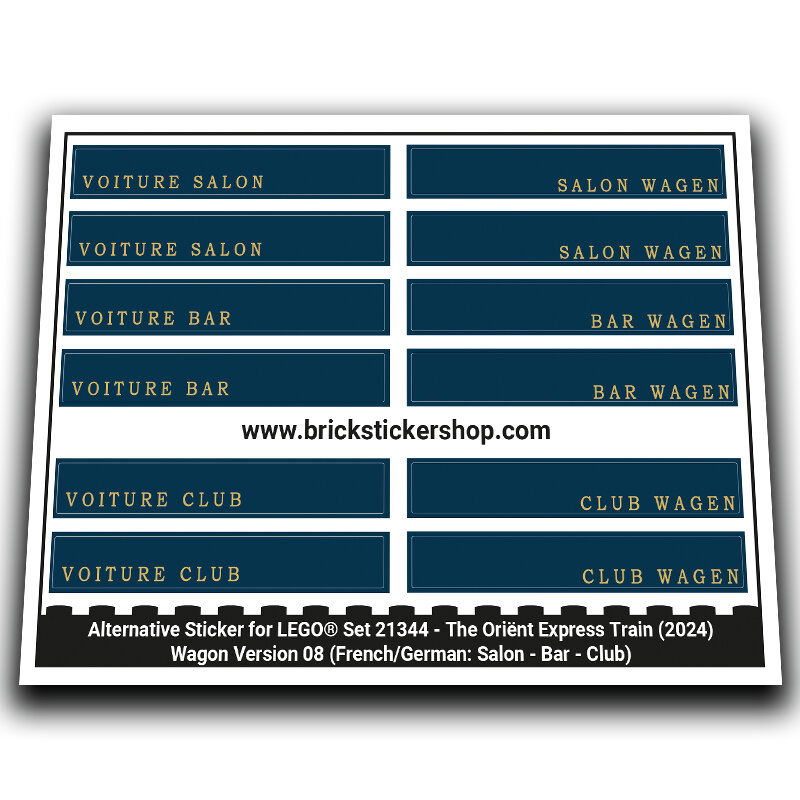 Alternative Sticker for Set 21344 - The Orient Express Train (Version 8)