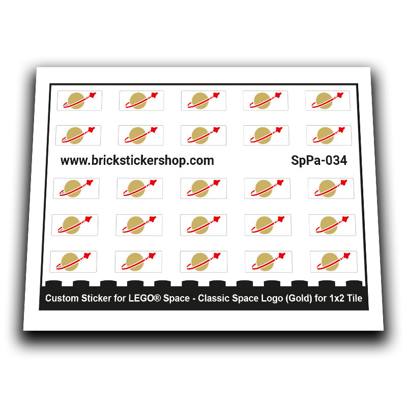 Custom Sticker - Classic Space Logo (Gold) for 1x2 tile