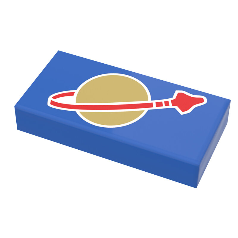 Custom Sticker - Classic Space Logo (Gold) for 1x2 tile