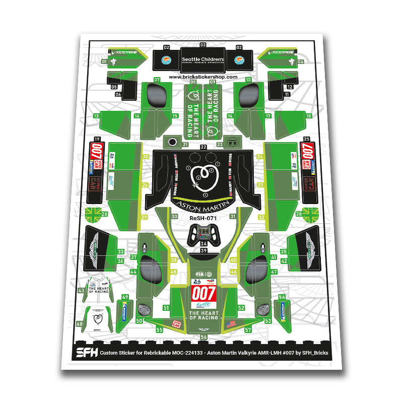 Custom Sticker - Aston Martin Valkyrie AMR-LMH 009 by SFH_Bricks