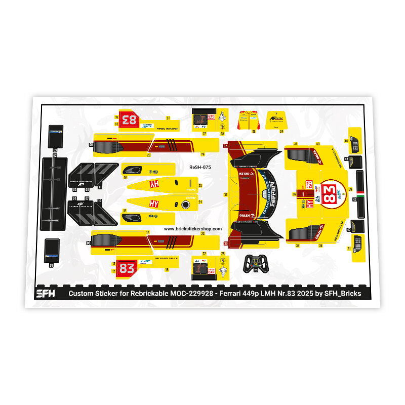 Custom Sticker - Ferrari 499P NR 83 2025 by SFH_Bricks 