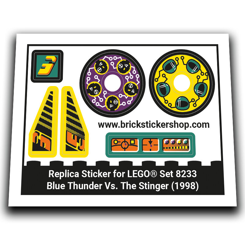 Replacement Sticker for Set 8233 - Blue Thunder Vs. The Stinger