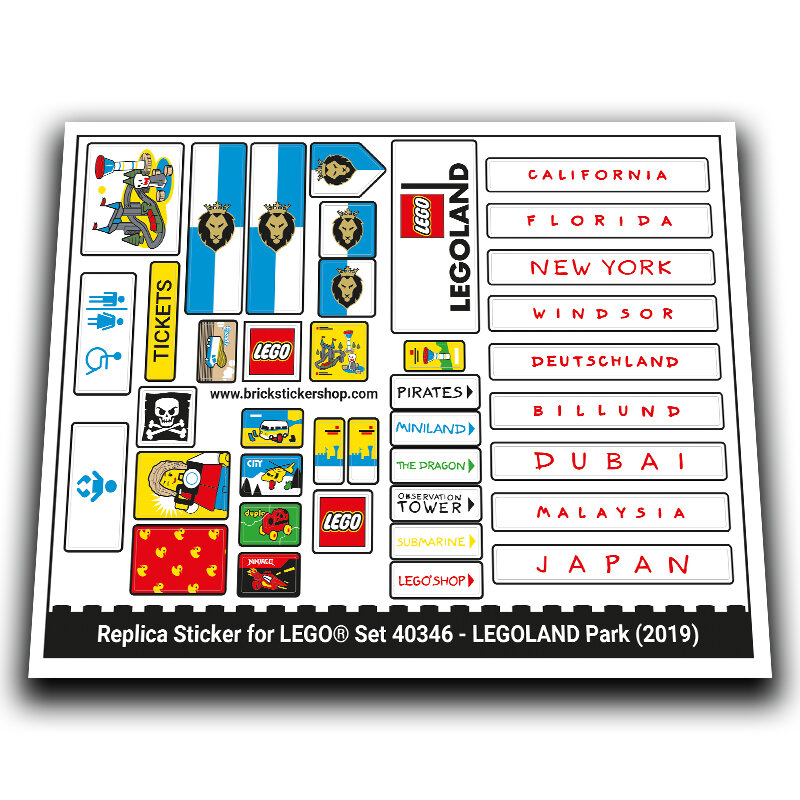 Replacement Sticker for Set 40346 - LEGOLAND Park