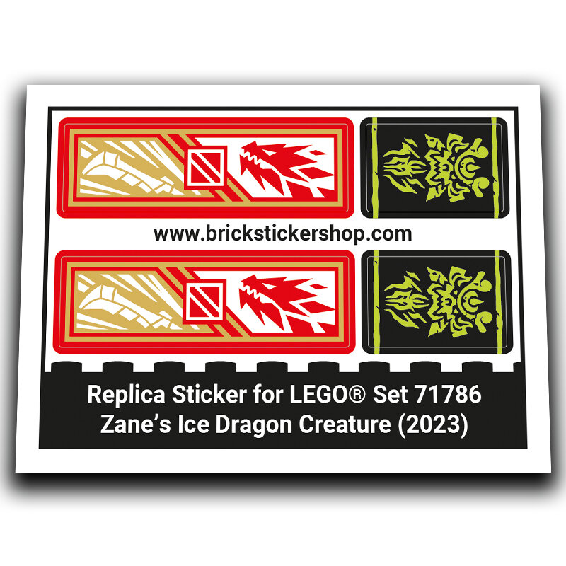 Replacement Sticker for Set 71786 - Zane&#039;s Ice Dragon Creature
