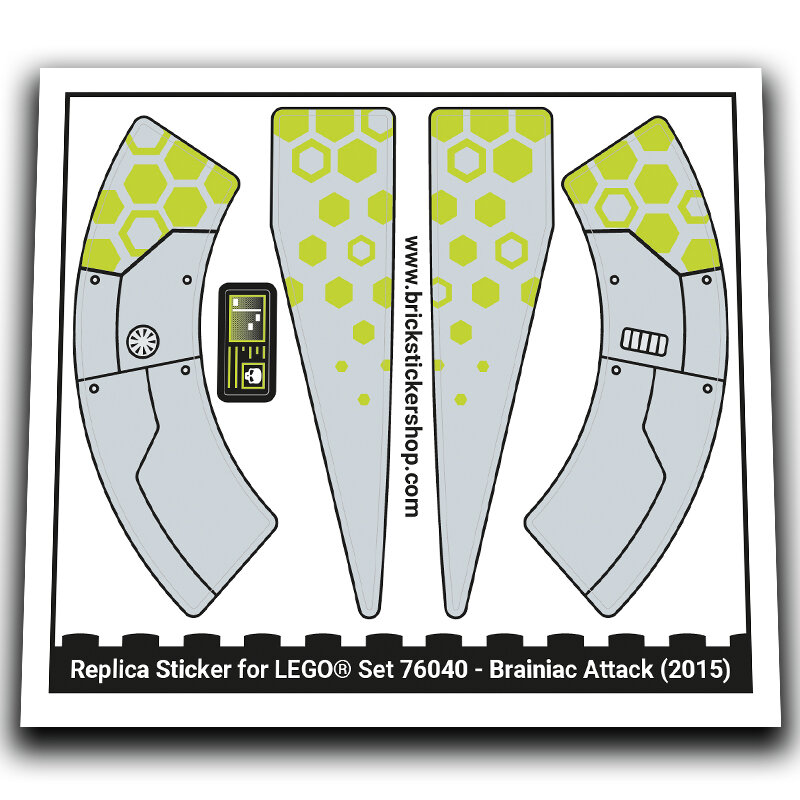 Replacement Sticker for Set 76040 - W - Brainiac Attack