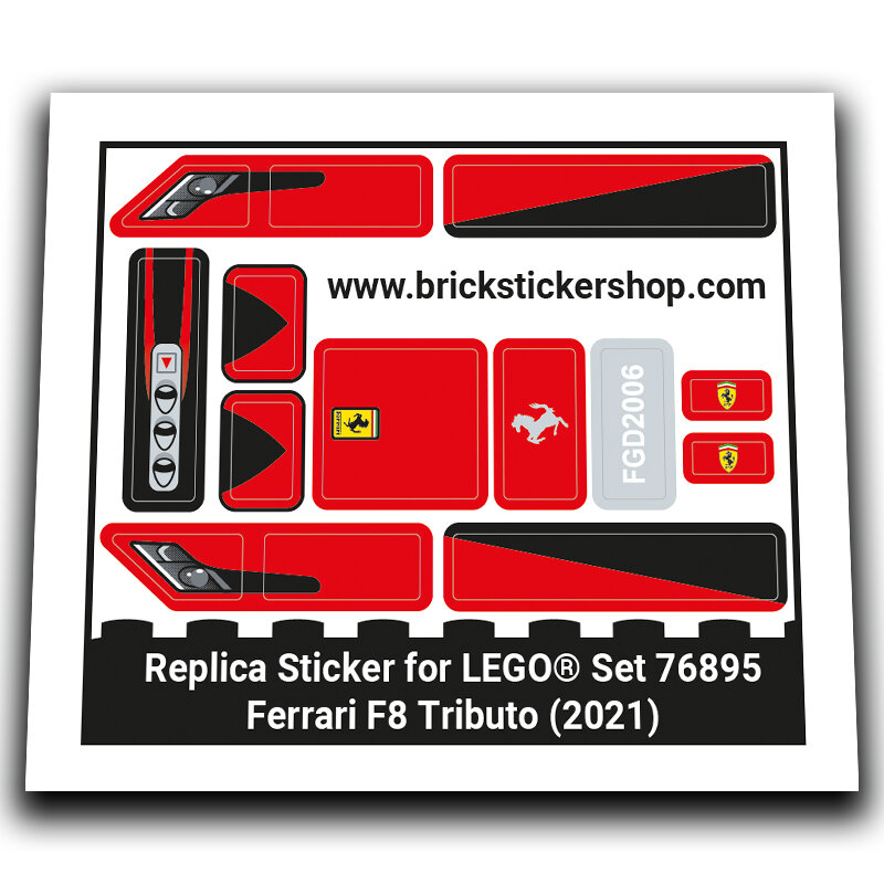 Replacement Sticker for Set 76895 - Ferrari F8 Tributo