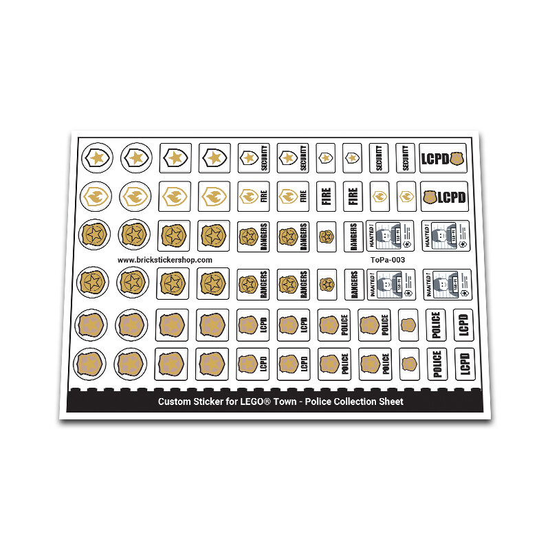 Custom Sticker - Police Collection Sheet