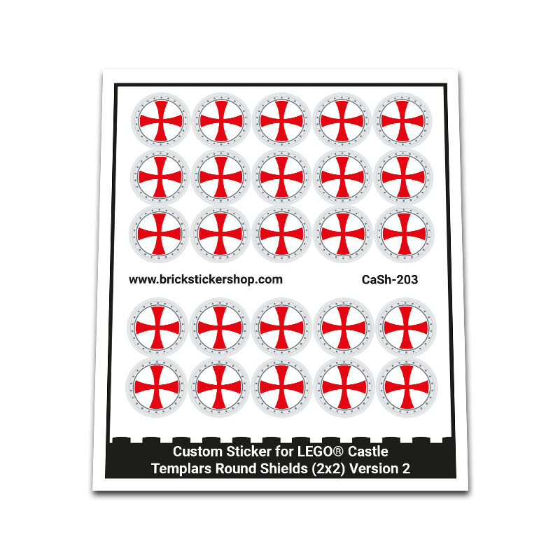 Custom Sticker - Templars Round Shields Version 2