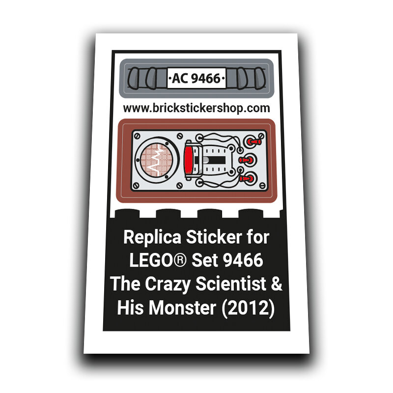Replacement Sticker for Set 9466 - The Crazy Scientist &amp; His Monster