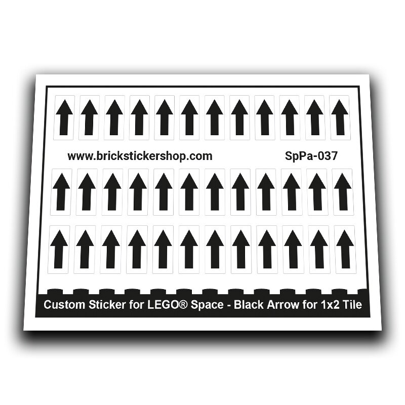 SpPa-037 - T - Black Arrow Pattern for 1x2 Tile - SpPa-037 - Afbeelding 1