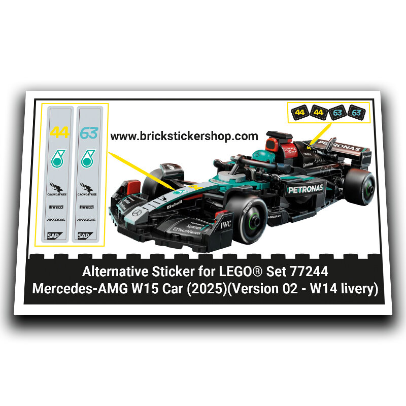 Alternative Sticker for Set 77244 - Mercedes-AMG W14 Car