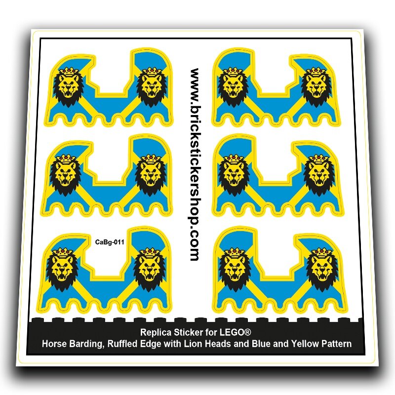 Horse Barding, Lion Head and Blue and Yellow Pattern - CaBg-011 - Afbeelding 1
