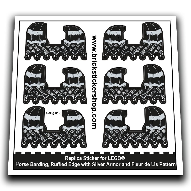 Horse Barding, Silver Armor and Fleur de Lis Pattern - CaBg-012 - Afbeelding 1