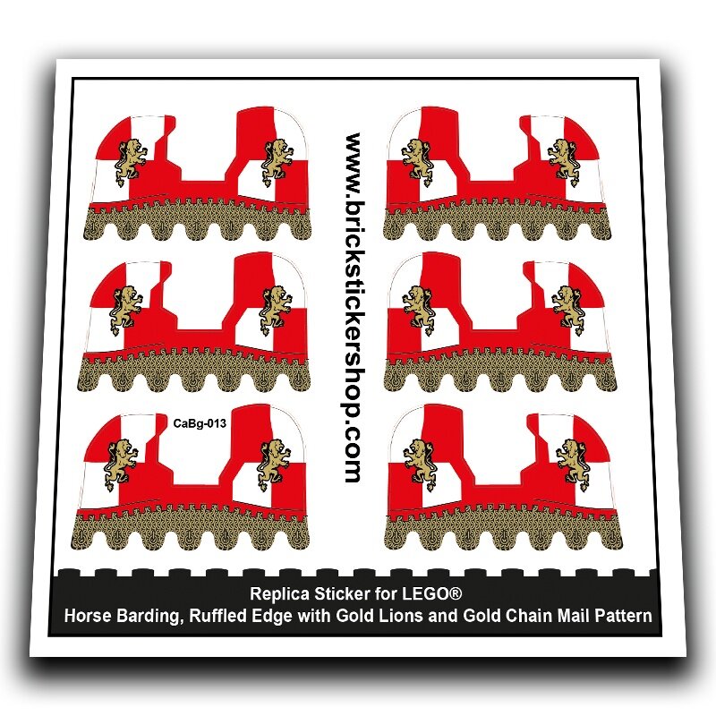 Horse Barding, Gold Lions and Gold Chain Mail Pattern - CaBg-013 - Afbeelding 1